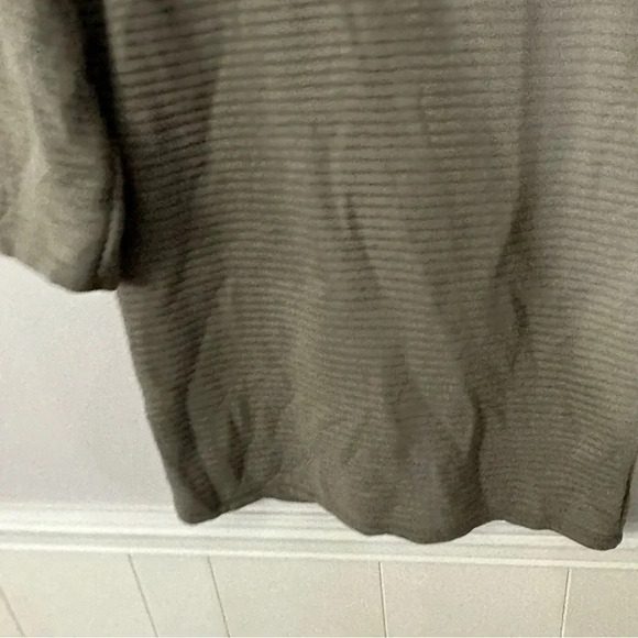 Zara Ottoman 3/4 Sleeve Sage Green Ribbed Funnel Neck Sweater Size M GUC - Picture 4 of 9